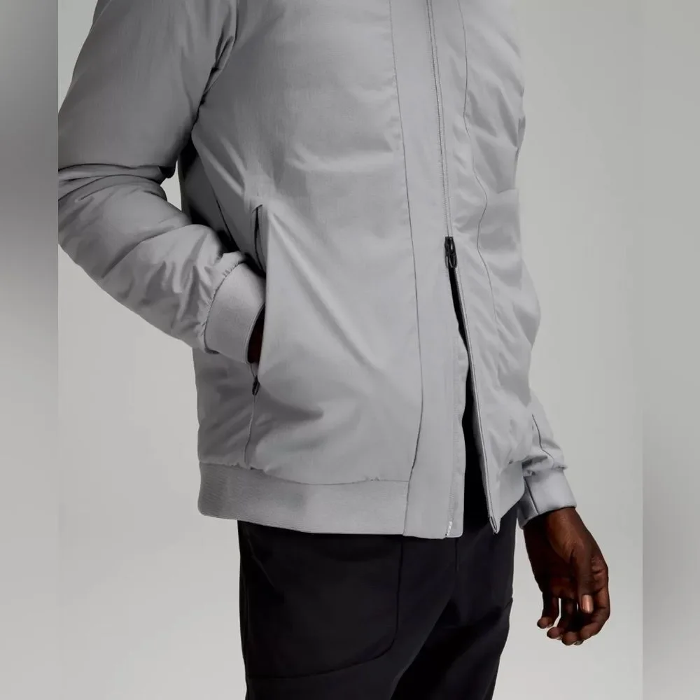 Lululemon Men’s Goose Down Insulated Primaloft Intermission Bomber Jacket Gray